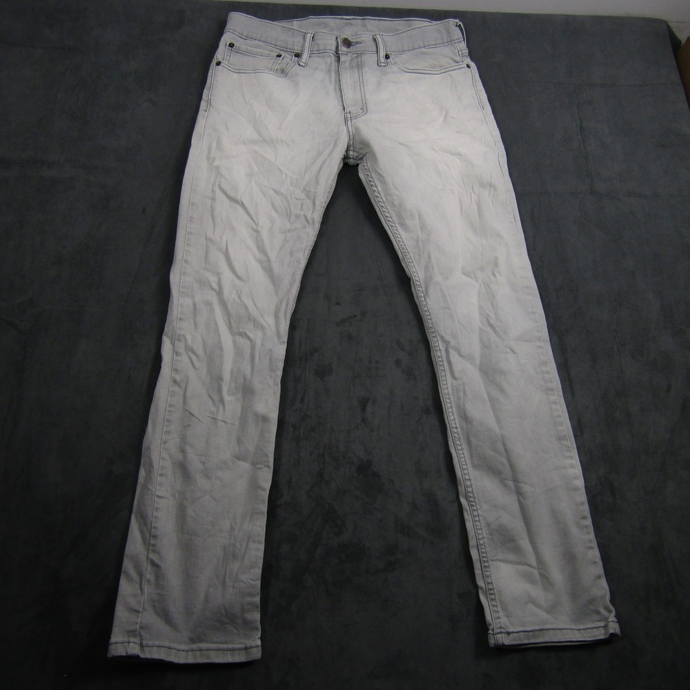 Levi's 511 Slim Fit Jeans Mens 34x32 Light Gray Denim Stretch Pants